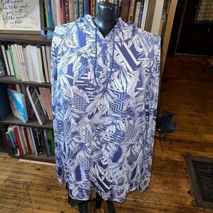 Boca Islandweat blue & white tropical sun protection top